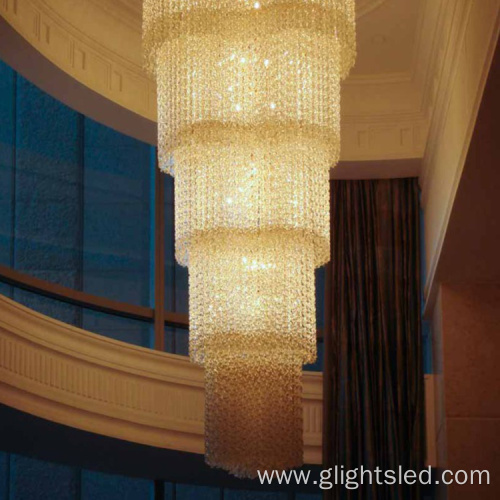 Hotel lobby modern luxury decoration long chandelier